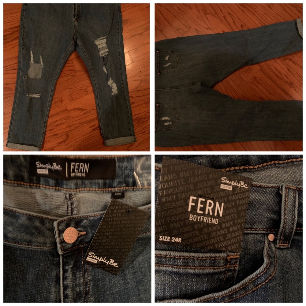 NWT distressed denim boyfriend jeans by Simply